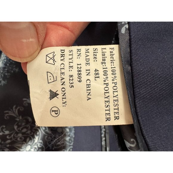 Diamond Threads Military Styled Jacket Size 48L Navy Blue Lined Polyester - Picture 9 of 16